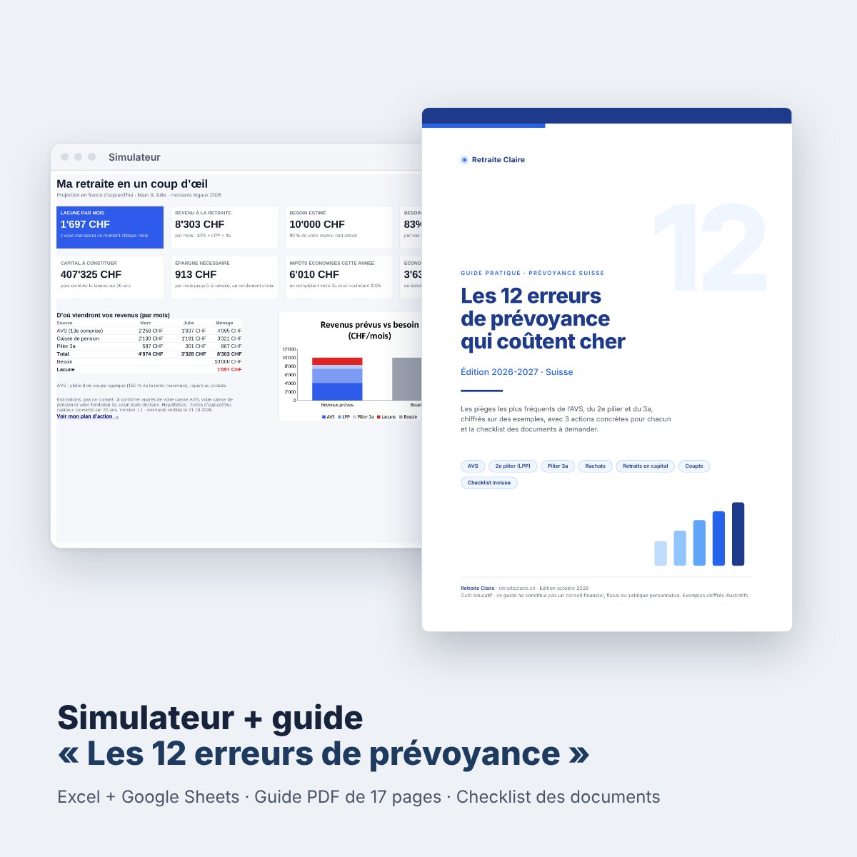 Simulateur + guide « Les 12 erreurs de prévoyance »
